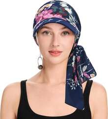 ZLYC Chemo - Gorros para Mujer, con Visera y Visera preatada, para la Cabeza - verde, (Verde geométrico) - Ver 15