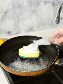 (2 Handles+6 Sponge Heads)Cleaning Cloth Pot Brush Head Kitchen Cleaning Dishwashing Sponge Magic Wipe, Cleaning Brush, Pot Brush, Creative Sponge Wipe, Sponge, Strong Cleaning, Dishwasher Tool Accessories - Multicolor - View 10