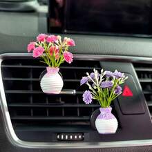 Cute Bellflower Bouquet Car Air Freshener Vent Clip, Mini Artificial Flower, For Car Vent Decoration, Car Interior Dashboard Decor Accessory - Bouquet Air Vent Clip - View 4