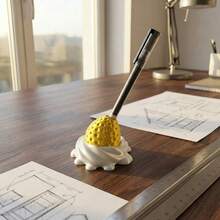 1pc Cute Strawberry Cream Pen Holder - 3D Printed Sweet Fruit Design, Desktop Storage Organizer, Beautiful Desktop Decoration, Suitable For Home Office, Perfect Gift For Dessert Lovers And Stationery Enthusiasts. - Multicolor - View 4