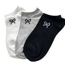 5/10 Pairs Women's Short Socks, Bowknot Candy Color Short Socks, Simple And Comfortable, Random Color - Multicolor - View 6