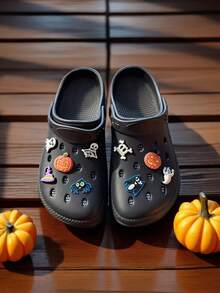 New Women's Cute Bear Perforated Clogs, Simple Breathable Lightweight Fashion Versatile Anti-Collision 2-In-1 Sandals For Indoor And Outdoor - Black Halloween - View 11
