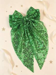 1pc Girls Glitter Bow Hair Clip, Suitable For Party, Wedding, Performance - Multicolor - View 18