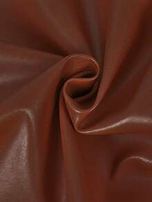 PIN 1 pieza Cuero sintético elástico con textura de piel de cordero, tela de cuero sintético de grano fino lavable, con respaldo de felpa, material de cuero artificial impermeable para manualidades - Negro - Ver 15