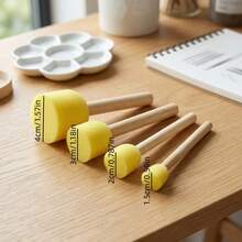 Bộ 30 cọ mút tròn vẽ tranh, cọ mút tròn sơn acrylic, dụng cụ vẽ nghệ thuật và thủ công tự do, quà tặng hoàn hảo cho người đam mê nghệ thuật, tựu trường, người mới bắt đầu vẽ - Bộ mút vẽ tranh - Xem 4