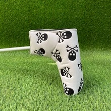 Dark Style Skull & Crossbones Embroidered Putter Headcover, Niche Design Golf Club Cover - White - View 7