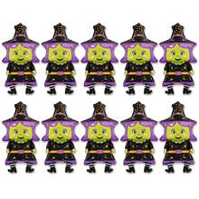 10pcs Mini Halloween Witch Balloons Cartoon Witch Balloons Halloween Day Of The Dead Decoration Decor Children Toy Balloons - Multicolor - View 2