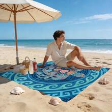 1 pieza Esterilla de playa con estampado de tortuga, esterilla de playa extra grande, ligera y duradera. Perfecta para viajes, camping y picnics. Tamaño extra grande para adultos. Perfecta para la playa y aventuras al aire libre - estilo7 - Ver 1
