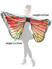 Disfraz de Mariposa Monarca para Adulto con Capa de Alas Talla Única para Halloween Fiesta - Morado - Ver 5