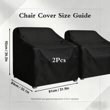 1 pieza Cubierta impermeable para silla de exterior, de poliéster, resistente a los rayos UV y al moho, protector transpirable para muebles de patio, se ajusta a sillas giratorias y mecedoras - Negro - Ver 13
