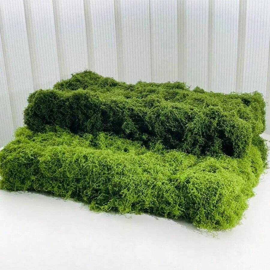 人造苔蘚墊，仿真綠色植物墊，逼真的人造綠植牆面與桌面裝飾，耐用尼龍人造植物，免維護仿真苔蘚片，適用於居家、微景觀、聖誕節、婚禮派對與花園背景裝飾