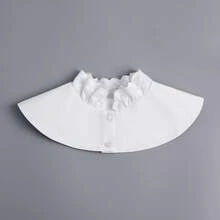 白色彼得潘領可拆卸領子 極簡經濟裝飾領，可愛隱扣式女款衛衣配件 - 彩色 - 查看 11