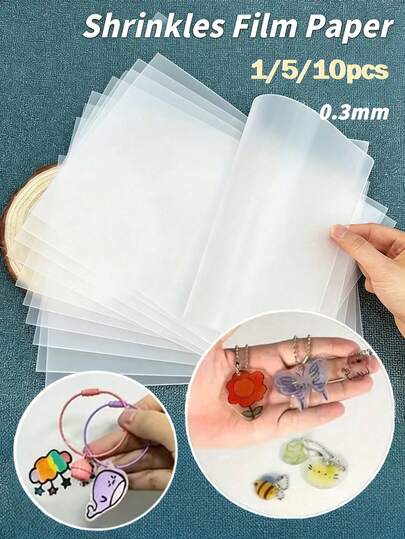 Heat Shrink Sheets/Paper (Matte Finish) - Creative Handmade DIY Jewelry Material, Suitable For Making Creative Decorations, Jewelry, Floral Accessories, Keychains, Earrings, Christmas Ornaments, Handmade Photo Albums, Etc., Applicable For Summer Activities And School Crafts