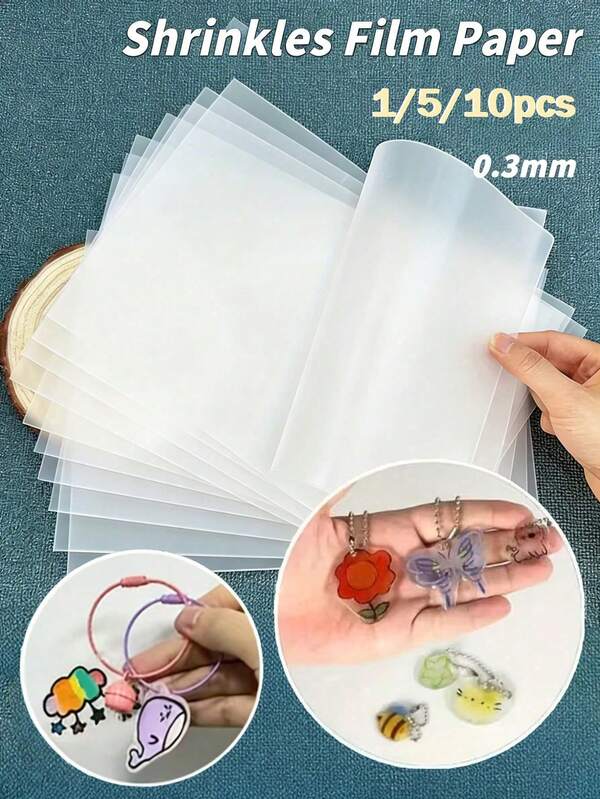 熱縮片/紙（啞光面）－創意手工 DIY 珠寶材料，適用於製作創意裝飾品、珠寶、花卉飾品、鑰匙圈、耳環、聖誕裝飾品、手工相簿等，適用於夏季活動與學校手工藝