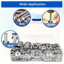600pcs Polished Flat Washers Assortment Set, M2 To M12 Sizes With Storage Box, Metal Gasket Fasteners For Home Decoration, Kitchen Repairs, Industrial Maintenance & Daily Hardware Applications - A - View 7