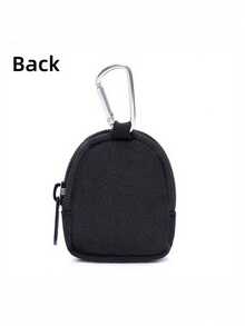 1pc Back To School Mini Cute Cartoon Capybara Print Zipper Coin Purse With Keychain - Black Wallet Style Storage Bag, Zipper Secure Closure, Suitable For Sports, Outdoor Travel, Birthday Gifts, Suitable For Daily Use, Outings, Travel, Shopping, Mini Coin Purse, Pendant, Packaging Decoration - Black - View 5