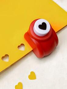 1pc Mini Cute Heart-Shaped Paper Puncher, Portable Manual Paper Embossing Tool For Handmade Paper Crafts - Multicolor - View 1