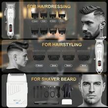 HIENA Premium Silver 3-in-1 Hair Clipper Set, Alat Cukur Rambut LED Nirkabel, Kombinasi Pemangkas dan Pencukur Presisi, Pengisian Cepat USB, Dengan Aksesoris Lengkap, Cocok Untuk Penggunaan Salon Profesional Dan Potong Rambut di Rumah, Hadiah Pria yang Modis dan Praktis - View 5