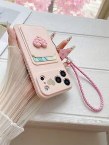 1pc Card Slot Phone Case DIY Heart 2026 Latest Hot-Selling Cat Phone Case [International Version Not Local Version] Suitable For Galaxy S26, S25, S24, S24Plus/S24+, S24Ultra, S24FE, S20, S21, S22, S23, 11/11 Pro/11 Pro Max/12/12 Pro/12 Pro Max/13/13 Pro/13 Pro Max/14/14 Pro/14 Pro Max/15/15 Pro/15 Pro Max/16/16 Pro/16/17 Pro Max, IPhone16E Shaped Handle Shockproof Protection Silicone Case - Pink - View 4