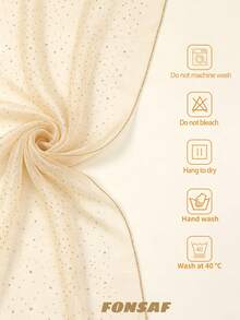 1PC Spring New Women's Solid Color Embroidered Printed Rhinestone Scarf And Simple, Lightweight Casual And Versatile - Beige - View 8