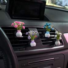 Cute Bellflower Bouquet Car Air Freshener Vent Clip, Mini Artificial Flower, For Car Vent Decoration, Car Interior Dashboard Decor Accessory - Bouquet Air Vent Clip - View 9