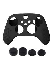 Compatible With XBOX Series S, Compatible With XBOX Series X, 1pc Controller Protective Case + 4pcs Joystick Caps Set, Dustproof, Sweatproof, Scratch-Resistant, Enhanced Gaming Control Feel - View 2