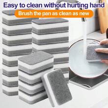 1pc Cleaning Sponge, Yellow & Green Dual-Sided Scouring Pad, Household Cleaning, Dishwashing Sponge, Premium Kitchen Sponge, Durable Scratch-Resistant Sponge, Super Absorbent, Cleaning Supplies, Cleaning Tools, Home Essential Cleaning Tool - A - View 2