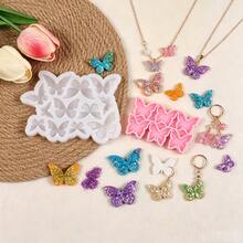 1pc Resin Earring Mold, Butterfly Jewelry Resin Mold Crystal Glue Keychain Necklace Pendant Mold Silicone Earring Mold DIY Art Craft Jewelry Making Supplies Holiday Gift - Multicolor - View 1