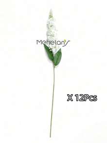 MEHELANY 12/8/6/4/2/1件 - 29.2英吋 - 白色金魚草人造花、飛燕草絲綢花、長莖風信子仿真花，逼真觸感，人造飛燕草，適用於婚禮、居家、戶外派對花藝布置、桌面裝飾、花園、飯店、酒吧、廚房、壁爐、高花瓶裝飾，秋季萬聖節、感恩節、聖誕派對用品，DIY拱門花環裝飾，女孩禮物 - 白色 - 查看 11