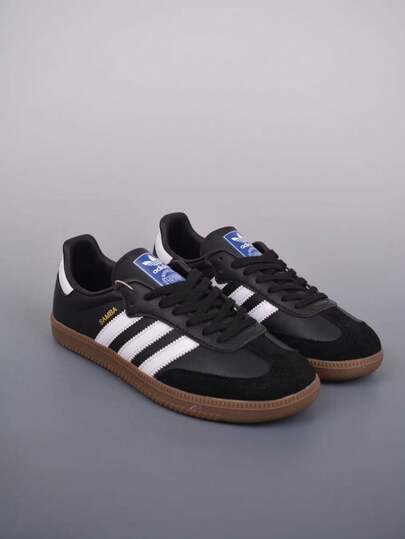 Adidas SAMBA OG Round Toe Lace-Up Low-Top Sneakers Unisex Black
