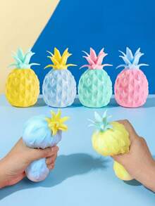 Random Color Mini Pineapple Squeeze Ball, Adult Stress Relief Focus Mini Fruit Soft Stress Toy, Squeeze And Stretch, Cute Small Object, Cheese Soft Stress Toy, Dumpling Soft Stress Toy - Multicolor - View 1
