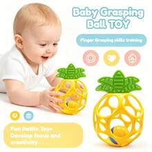 Fruit Shaped Baby Rattle Toy, Soft Hand Grab Ball With Rattle Sound, Early Educational Sensory Toy, Textured Teething Relief Toy For Newborn 0 Month+, Perfect Baby Shower Gift - 彩色 - 查看 4