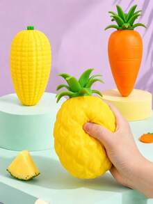 Großes Obst-Quetschspielzeug, Ananas- und Mais-Stressabbau-Quetschspielzeug, superweich mit langsamer Rückfederung, geeignet für den täglichen Gebrauch und als Partygeschenk - Verschiedenfarbig - Übersicht 2