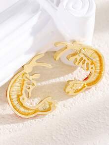 1 Pair Summer Ocean Style Rhinestone Lobster Stud Earrings, Fashion Creative Design, Premium Minimalist Casual Versatile Jewelry For Women, Suitable For Daily Wear, Gatherings And Parties - Multicolor - View 4