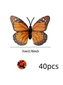 40/20/5 piezas Decoración de mariposa monarca naranja, mariposas de plástico 3D artificiales, decoración de flores falsas, adecuado para dormitorio, sala de estar, decoración de fiesta de otoño, regalo DIY de cumpleaños y boda, decoración de pared, chimenea, ramo, decoración del hogar para Navidad, Halloween y Acción de Gracias - Multicolor - Ver 6