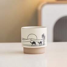 1Pc Saudi Arabic Coffee Ceramic Cup, Middle Eastern Hand-Painted Camel Mug, Thick Handle Tea Cup, Ramadan Eid Mubarak Home Office Decor Gift - Multicolor - View 9