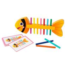 Color Matching Toy, Fish Bone Shaped Toy, Colorful Wooden Sticks To Enhance Memory, Develop Hands-On Ability, Hand-Eye Coordination, Strengthen Brain Development, Improve Color And Shape Recognition, Wooden Toy For Boys And Girls - Multicolor - View 8