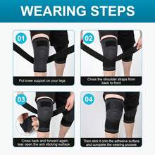 1pc High Elasticity Compression Knee Support, Breathable Anti-Slip Knee Pad, Unisex, Essential For Sports, Joint Support Knee Sleeve, Suitable For Gym, Weightlifting, Hiking, Climbing, Outdoor Sports, Home Daily Use And Travel - Black - View 5