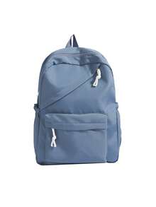 1pc Back To School Large Capacity Casual Versatile Solid Color Backpack, Minimalist Solid Color Multi-Functional Student Backpack, Suitable For Daily Use, Outings, Travel, Exclusive Use. Birthday Gift. - Multicolor - View 18