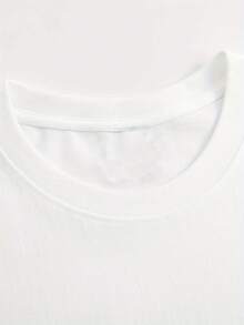 Women's Cute Ladybug Graphic Print T-Shirt, Short Sleeve Round Neck Casual Top For Everyday Style - 白色 - 查看 3