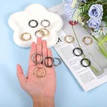 10pcs Spring O Ring Clip Clasp Round Keychain For Bag Purse Handbag Strap Men Women's Keychain,Keychain Making Supplies - Multicolor - View 6