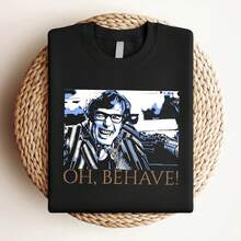 Camiseta de manga corta de jersey unisex con estampado para mujer Austin Powers -Eslogan- ¡Oh, compórtate! - Negro - Ver 3