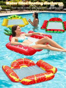 4-In-1 Inflatable Water Hammock Float, Fruit Theme Pool Raft With Breathable Mesh, Comfortable Floating Chair For Swimming Pool, Beach And Backyard Water Activities - Multicolor - View 2