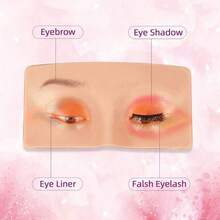 SUANGL 3D Realistic Makeup Practice Board, Reusable Eyeshadow Practice Skin, Suitable For Makeup Artists To Practice, Can Be Used For Eyeshadow, Eyeliner, Eyebrow Shaping, Creating Realistic Facial Makeup Effects. - View 8