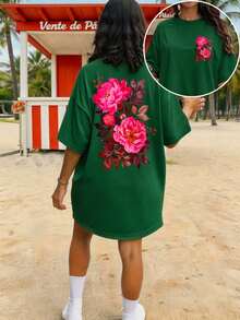 Vacation,Spring,Resort Wear Women,Spring-Shirt Women - Dark Green - View 1