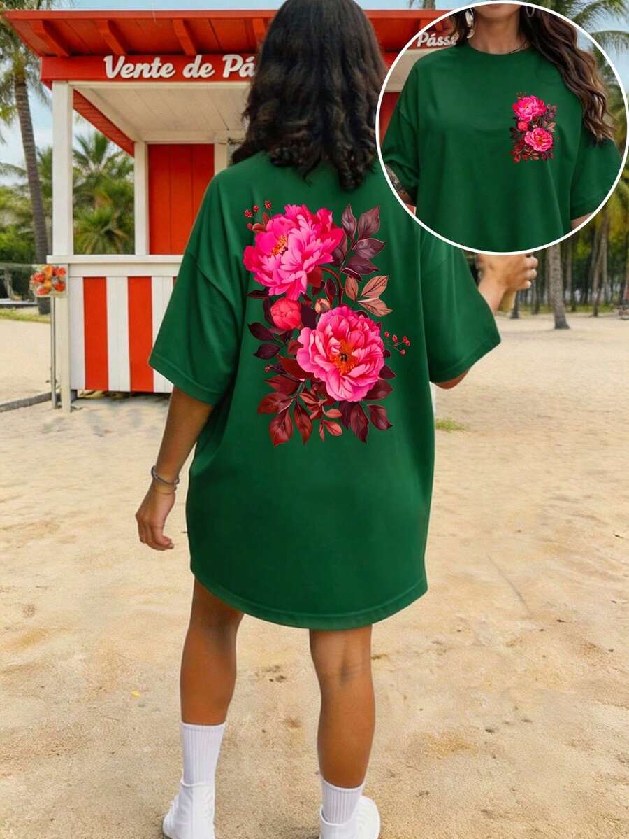 Vacation,Spring,Resort Wear Women,Spring-Shirt Women - Dark Green - View 1