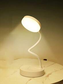 1件白色LED圓形底座按鈕檯燈，護眼閱讀燈，LED檯燈，可充電/插電可選，3種色溫，適用於宿舍、臥室、居家、小夜燈，燈罩，書燈，臥室照明，檯燈，閱讀燈，閱讀，辦公桌用品，臥室照明，無線燈，臥室燈，照明，燈，燈光，可充電電池容量：800mAh - 圓形底座檯燈 - 查看 6