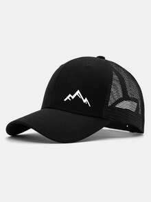 1pc Mountain Print Mesh Trucker Hat, Unisex Summer Breathable Quick-Dry Baseball Cap, Outdoor Sun Protection Adjustable Baseball Cap - Mountain Peak - View 10