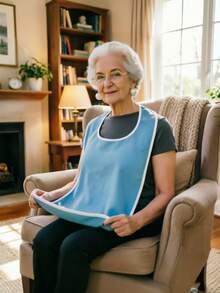 Extra Large & Wide Size, Waterproof & Stain-Resistant, Reusable, Suitable For Nursing Homes & Home Care, Solving The Problem Of Elderly & Dementia Patients Soiling Clothes During Meals, A Worry-Free Nursing Care Option. - Red Upgraded Version - View 11