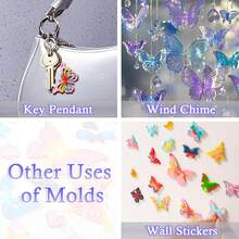 1pc Resin Earring Mold, Butterfly Jewelry Resin Mold Crystal Glue Keychain Necklace Pendant Mold Silicone Earring Mold DIY Art Craft Jewelry Making Supplies Holiday Gift - Multicolor - View 5